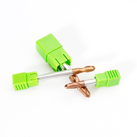 SUP marque HRC60 2 cannelures boule nez fin fraise bronze enduit carbure de tungstène