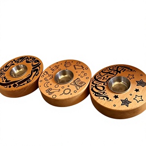 Premium Wooden Sandalwood Epoxy Resin Bakhoor Burner Modern Incense Holder Religious Ramadan Eid Gifting <b>Home</b> Fragrance Luxury - Product Image 1