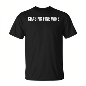 T-shirt Chasing Fine Wine en coton noir, unisexe, taille adulte moyenne - Product Image 2