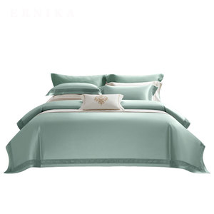 Juego de Ropa de Cama de Cuatro Piezas de Algodón 140S, Funda de Edredón de Algodón Puro, Estilo Combinado para Cama Doble de 1.8M, Uso Doméstico de Lujo Ligero, Transpirable - Product Image 4