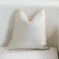 Innermor luxe 18x18 pouces maison décorative jeter taie d'oreiller 3D Jacquard motif géométrique pour chambre housse de coussin en gros