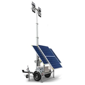 Mobile <b>Solar</b> Lighting Tower | Portable <b>Solar</b> LED <b>Light</b> Tower with Trailer & Battery Storage - Product Image 1