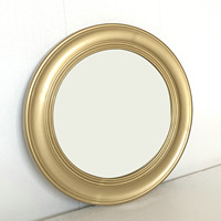 Miroir rond en métal MDF élégant, design Art Déco, finition or brossé, décoration murale pour entrée, salon, salle à manger