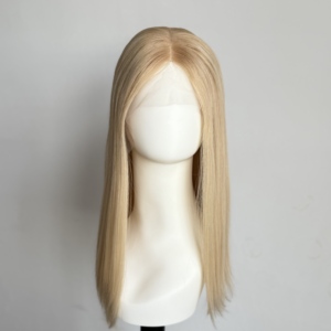 Pelucas y Tupés de Cabello Humano para Mujer con Cabello Fino - Ondulado Natural Color Dorado Peluca Judía de 18 Pulgadas en Stock - Product Image 4