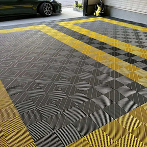 Tuile de sol de garage modulaire en plastique antidérapant à emboîtement, ventilation et drainage, 40x40x1,8 cm, conception libre, <span class=keywords><strong>pour</strong></span> stationnement de voitures - Product Image 1