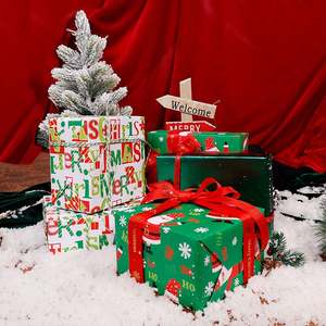High Quality Wholesale 80g <b>Christmas</b> Father <b>Christmas</b> Art <b>Paper</b> Tissue 43*300cm Gift <b>Luxury</b> Custom Packaging <b>Wrapping</b> <b>Paper</b> Roll - Product Image 3