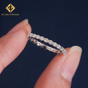 แหวนเพชรทรงกลมจาก ZUANFA JEWELRY เพชรเลี้ยงในห้องปฏิบัติการ ดีไซน์แบบเต็มวง สามารถสวมซ้อนกันได้ เหมาะสำหรับเป็นแหวนแต่งงานสำหรับผู้หญิง - Product Image 5
