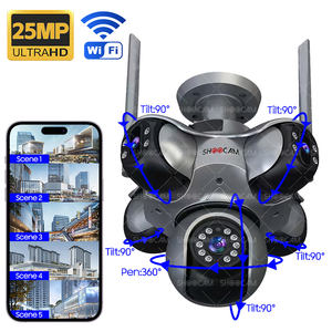 كاميرا مراقبة ShooCam حقيقية بخمس عدسات 5 في 1، مستشعر 8K CMOS، كاميرا شبكة للتحكم بتطبيق FFVideo، 4 محاور PTZ، كشف الحركة، إنذار صوتي، كاميرا واي فاي - Product Image 1