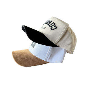 Casquette de baseball classique ajustable non structurée à deux tons, en tissu suédé à 5 panneaux, avec logo brodé personnalisé, vente chaude - Product Image 4