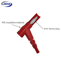 JZDZ 2pcs Right-Angle Banana Plug to Alligator Clip Test Lead Cable Line Wire Electrical Test Jumper Wire J.70065A