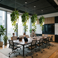 Luminaire suspendu LED décoratif pour bureau, plafonnier commercial pour hall d'accueil et salle de repos, avec plantes artificielles