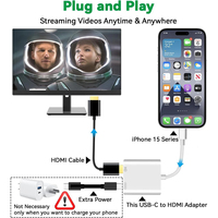 Adaptateur USB C vers AV numérique pour convertisseur d'écran vidéo et audio 151080P, adaptateur AV avec port de charge