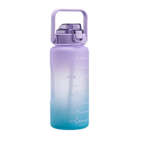 Bouteille d'eau personnalisée en plastique pour sport, fitness et gym avec paille et agitateur