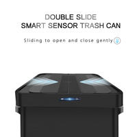 Poubelle intelligente à double glissière 50L, rotative et réglable, en acier inoxydable, grande poubelle pour maison moderne