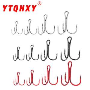 Anzuelos triples para pesca, tamaños 2, 4, 6, 8, de acero con alto contenido de carbono, para pesca en agua dulce, lagos y estanques. - Product Image 4