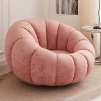 Moderne paresseux canapé velours Tatami citrouille chaise chambre balcon salon pivotant inclinable loisirs salon salle à manger HOYOO HY1626