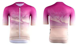 Maillot de cyclisme rose <span class=keywords><strong>d</strong></span>égradé, agréable pour la peau, léger, adaptable à de multiples scénarios, pour les tournois, les trajets quotidiens, logo personnalisable - Product Image 2