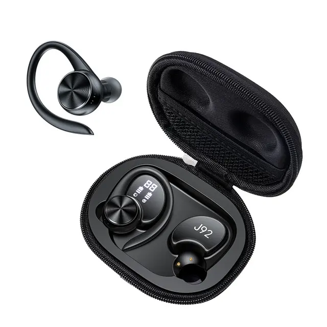 NEW Wireless Headphone Waterproof Headset LED Display True ear hooks earbuds J92 TWS for sport