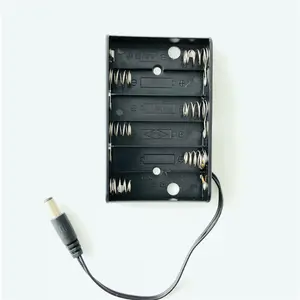 6AA plastic battery holder with DC plug