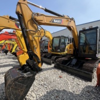 Mini-excavatrice sur chenilles hydraulique Sany SY75C Pro de 7,5 tonnes d'occasion, avec moteur et pompe Yanmar d'origine, à vendre à prix avantageux