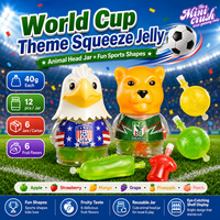Bonbons gélifiés en gros sur le thème du football, en pot, en forme de tête d'animal, avec des gelées fruitées en forme de sportifs, OEM ODM