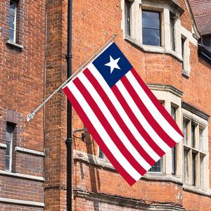 Drapeau du Libéria imprimé sur mesure d'une seule face 3x5ft, personnalisable pour toutes les bannières nationales et drapeaux d'affichage. - Product Image 5