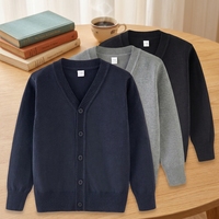 Cárdigan de punto con cuello en V para niños y niñas, chaqueta de manga larga transfronteriza disponible en tallas M y L para primavera y otoño