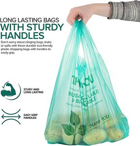 Printing <b>Compostable</b> PE T-shirt <b>Bag</b> with Customized Size and Color for Business Supermarket & Exhibition Use - Product Image 3