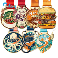 Medallas Personalizadas para Corredores de Maratón Virtual de 5K, 7K, 10K, 15K, 21.1K, 42K, 42.2K, Medallón Personalizado para Corredores de Carreras