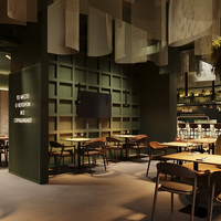 Ensemble de mobilier de restaurant commercial moderne, table et chaises de restaurant en bois sur mesure pour hôtel, café, projet de restaurant