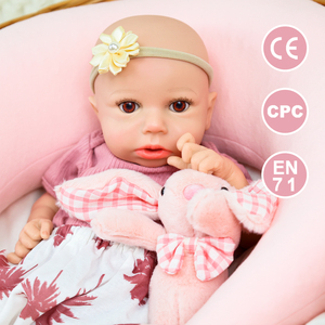 Poupée Bébé <span class=keywords><strong>Reborn</strong></span> Réaliste <span class=keywords><strong>en</strong></span> <span class=keywords><strong>Silicone</strong></span> Platine 100% de 18 Pouces pour Filles, Jouet Éducatif de Création Artistique - Product Image 3