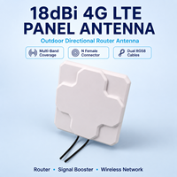 Antena de Panel Exterior Multibanda 4G LTE de 18dBi, 698-2690MHz, Alta Ganancia, Direccional, para Amplificador de Señal de Router, Conector N Hembra