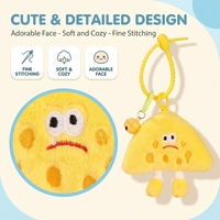 Porte-clés en peluche mignon en forme de fromage, breloque de sac en peluche douce et réglable, jouet en coton PP, anti-stress, personnalisable, idéal pour un anniversaire