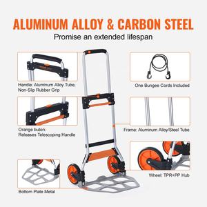 Chariot à main pliable Chariot DollyCm Chariot à bagages robuste avec poignée télescopique Roues PP + TPR pour la maison - Product Image 4