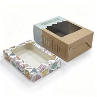 Boîte cadeau personnalisée en papier recyclable, imperméable, avec fenêtre, fond à fermeture automatique, pelliculage mat, pour jouets et poupées