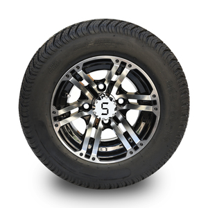 Neumático SRGCTW-102 para Carro de Golf 205/50-10 de 4 Capas y Conjunto de Rueda de 10 Pulgadas en Negro Brillante y Negro Mate - Product Image 3