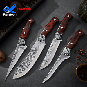 มีดใบตายเหล็กกล้าไร้สนิมด้ามไม้ทำมือ คมสำหรับใช้ในบ้าน ใช้เอาตัวรอดกลางแจ้ง หั่นกระดูก หั่นเนื้อ หั่นผลไม้ - Product Image 1