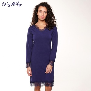 Label Lingerie Purple Sexy Satin <strong>Nightwear</strong> Women Night Dress Sexy Sleepwear - Product Image 4