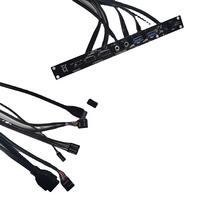 Panneau frontal double USB 3.0/double USB 2.0, USB 3.1 Type-C, feuille de PVC, garantie 12 mois, AUDIO HD + Câble pour boîtier d'ordinateur