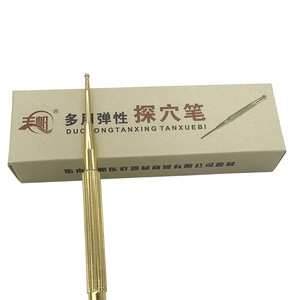Sonde élastique en laiton pour points d'acupuncture, sonde auriculaire pour points d'acupuncture, aiguille de massage auriculaire sans ressort en argent, stylo sonde pour points d'acupuncture - Product Image 2