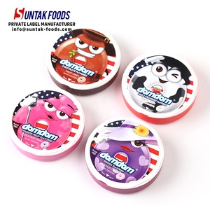 Bonbons en comprimés <span class=keywords><strong>Domdom</strong></span> à la saveur de fraise au lait dans une boîte ronde en PP, confiseries, collations, bonbons rafraîchissants - Product Image 5
