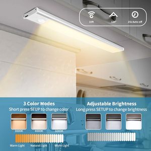 Siêu mỏng 3 màu Dimmable 5V USB sạc <span class=keywords><strong>LED</strong></span> cảm biến chuyển động ánh sáng cho tủ bếp tủ quần áo tủ chiếu sáng trong nhà - Product Image 2