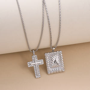 Myneck autunno caldo oro placcato 18K collana croce in acciaio inossidabile senza appannamento Blokecore <span class=keywords><strong>roma</strong></span> accessori moda christiani regalo - Product Image 4