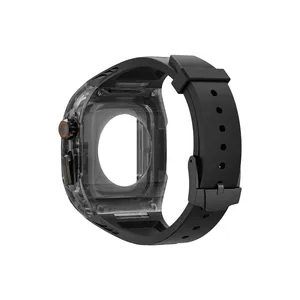 Étui de <span class=keywords><strong>protection</strong></span> intégré avec bracelet en silicone pour montre S11/10/9/8/7/6/5/<span class=keywords><strong>SE</strong></span>/Ultra IWatch 45/44/42/41/40/38mm Sport Loop Pin - Product Image 2