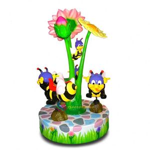 Nuevo Diseño de Carrusel Eléctrico para Niños con Estilo de Caballos y Flores, para Exteriores, con Construcción de Fibra de Vidrio - Product Image 4
