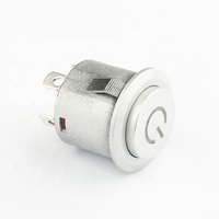 KA22 Sedang Diskon Saklar Tombol Tekan 22mm on off 110V Berlampu Self-locking Latching