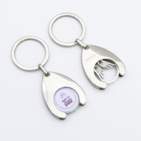 Promotionnel en gros pas cher personnalisé en métal Euro Coin Token Supermarché Panier Jeton Chariot Coin Porte-clés