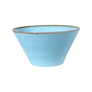 13 OZ Blue Bowls Chaozhou Ceramic Taper Bowl Blue Porcelain Serving Dishes Bowl For Catering