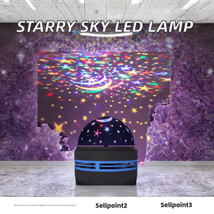 Multifunktionales LED-Sternenhimmel-Projektionslicht Nachtlicht für Nachttisch Schlafzimmer Atmosphäre Tonaktiviertes RGB Rotierendes Bühnenlicht - Product Image 5