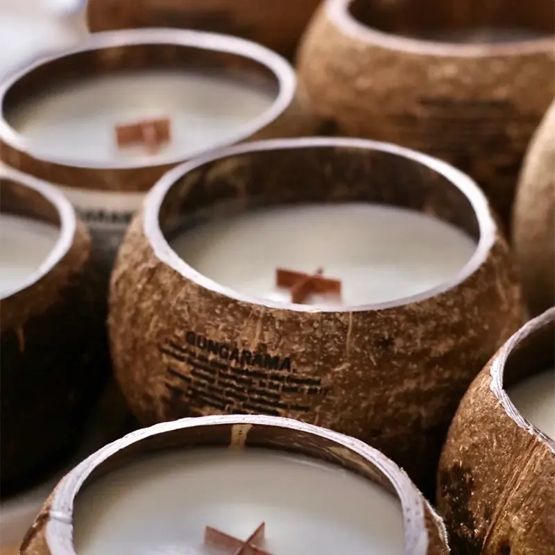 Natural soya soothe the nerves and help sleep create an atmosphere coconut shell scented candles